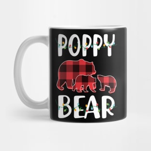 Poppy Bear Red Plaid Christmas Pajama Matching Family Gift Mug